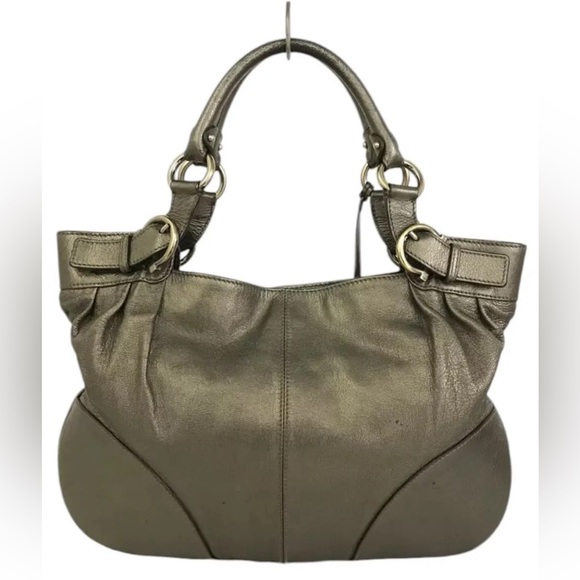 Salvatore Ferragamo Metallic Silver Leather Handbag, Authentic - Picture 3 of 10